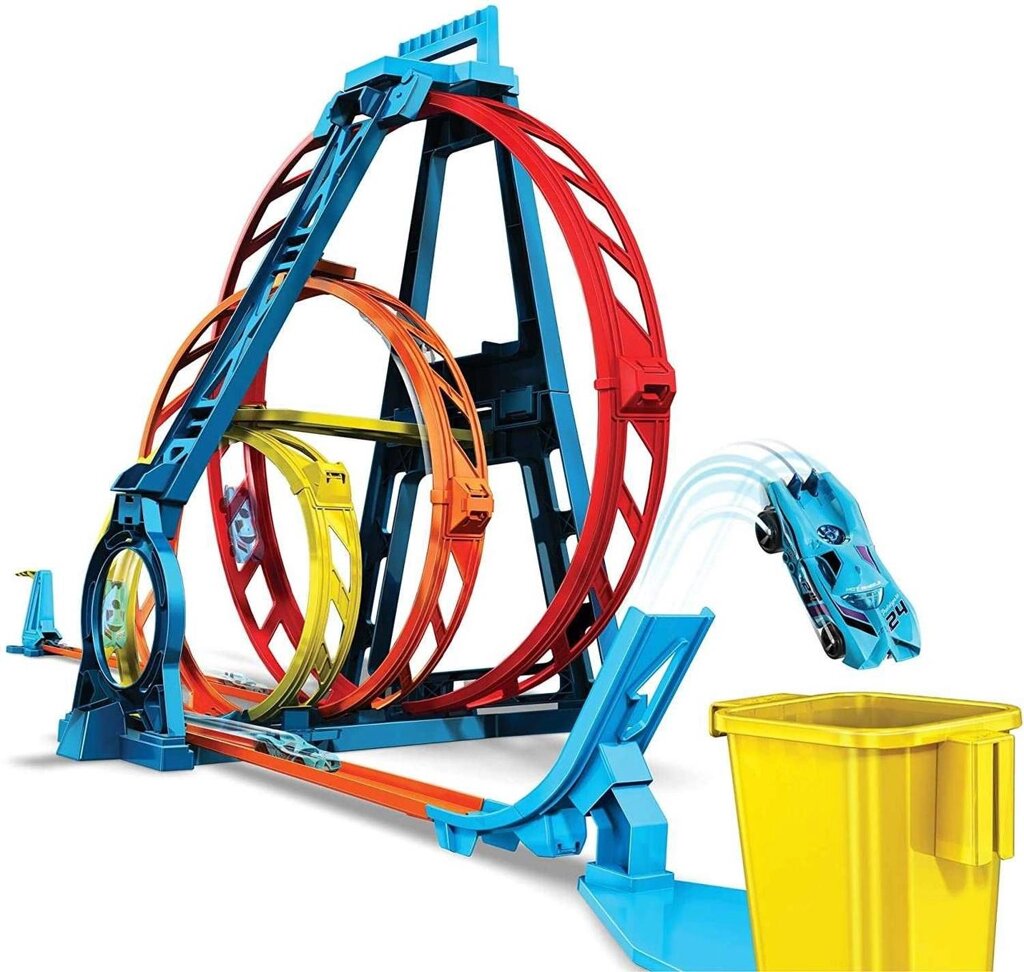 Трек Хот вілс Потрійна петля Hot Wheels Track Builder Triple Loop Kit від компанії Premium - фото 1