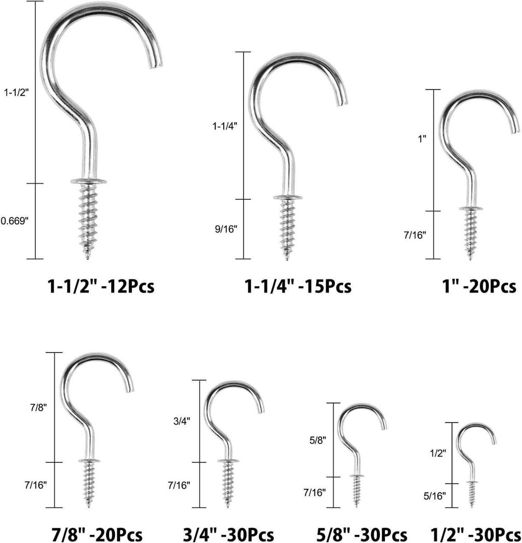 Уцінка Комплект гачків із гвинтом 156 шт. від компанії Premium - фото 1