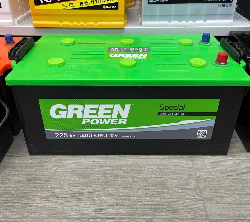 Вантажний акумулятор GREEN POWER 6СТ-225Ah 1400A Вантажний акумулятор від компанії Premium - фото 1