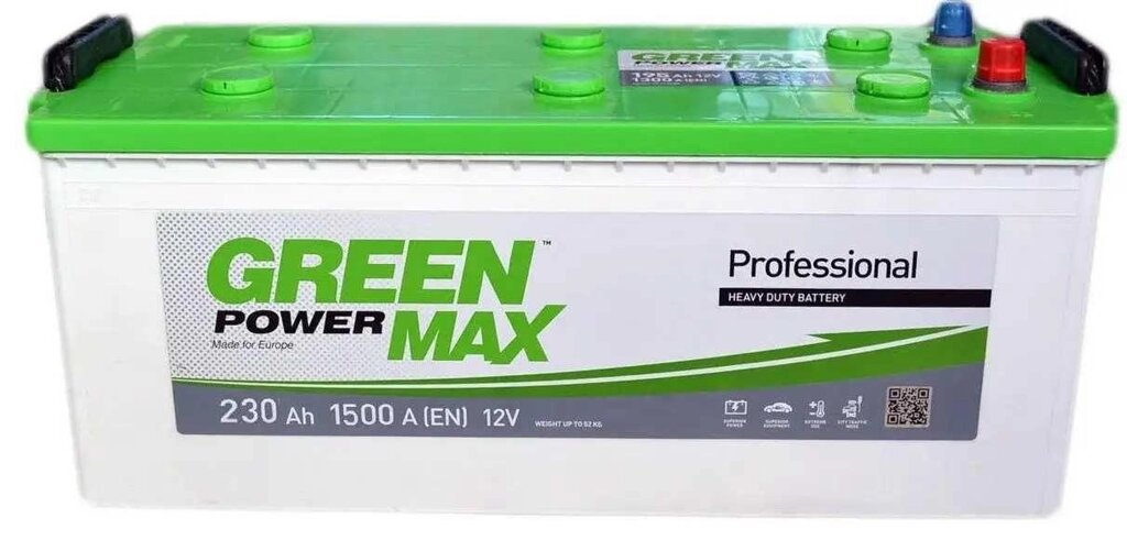 Вантажний акумулятор GREEN POWER MAX 230Ah 1500A Вантажний акумулятор від компанії Premium - фото 1