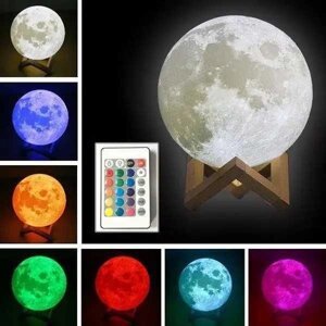 Вау Нічник Лампа світильник місяць 3D Moon Lamp на сенсорному керуванні