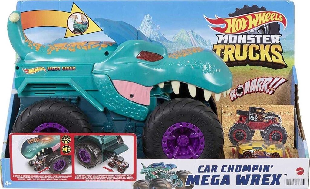 Великий Hot Wheels Monster Trucks Mega-Wrex Хижий Мега Рекс, Хотвілз від компанії Premium - фото 1