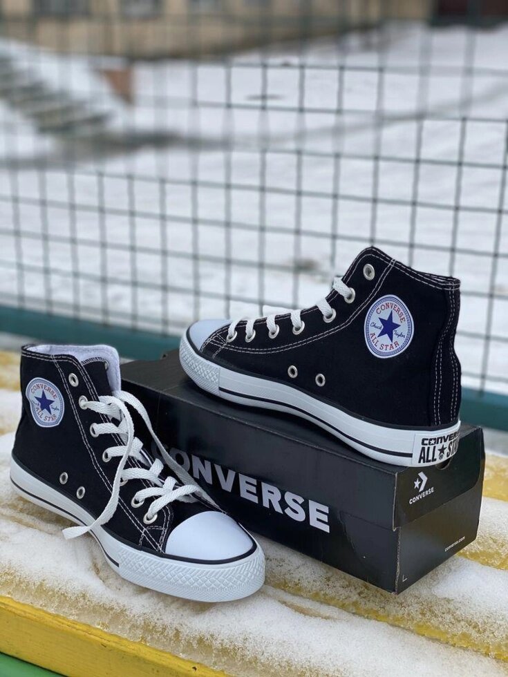 Високі Чорні Кеди Converse (36-44) / Високі Чорні Кеди Converse від компанії Premium - фото 1