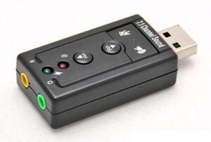 Зовнішня USB Звукова карта 7.1 3D звук регулятор гучності звукова