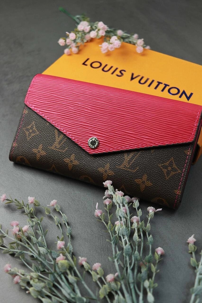 Жіночий гаманець малиновий, помаранчевий Louis Vuitton Луї Вітон від компанії Premium - фото 1