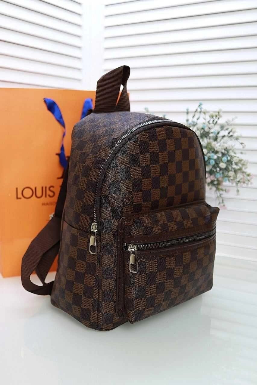 Жіночий рюкзак Louis Vuitton коричневий, білий Louis Vuitton від компанії Premium - фото 1