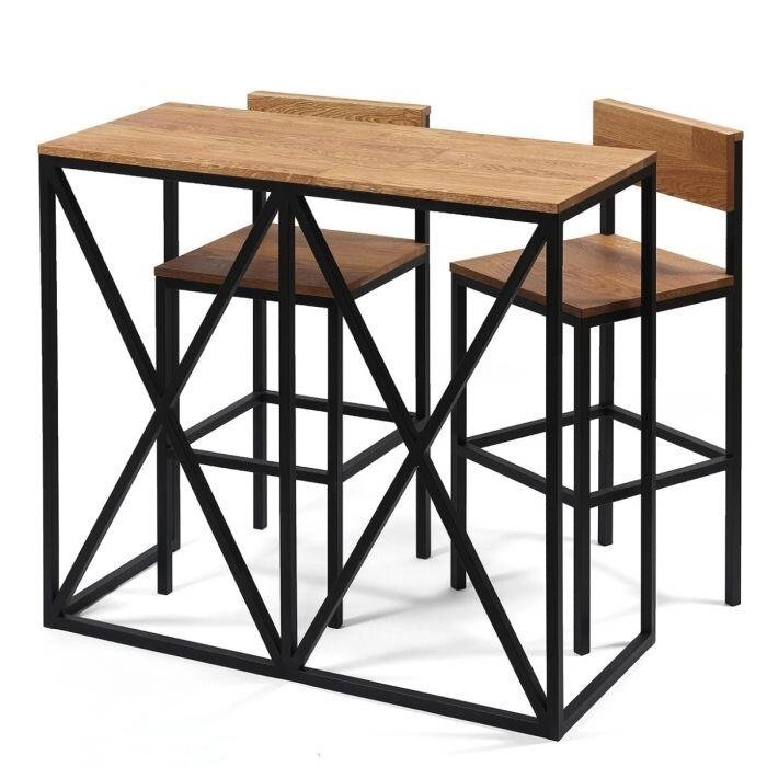 Барний комплект (стіл та стільці) GoodsMetall в стилі Лофт 1200х1100х500 "Мюнхен" від компанії GoodsMetall - фото 1