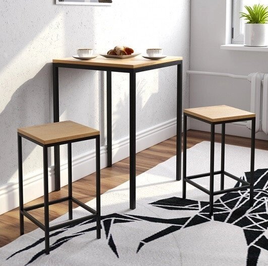 Комплект барний (стіл + стільці) GoodsMetall в стилі Лофт "Jefferson" від компанії GoodsMetall - фото 1
