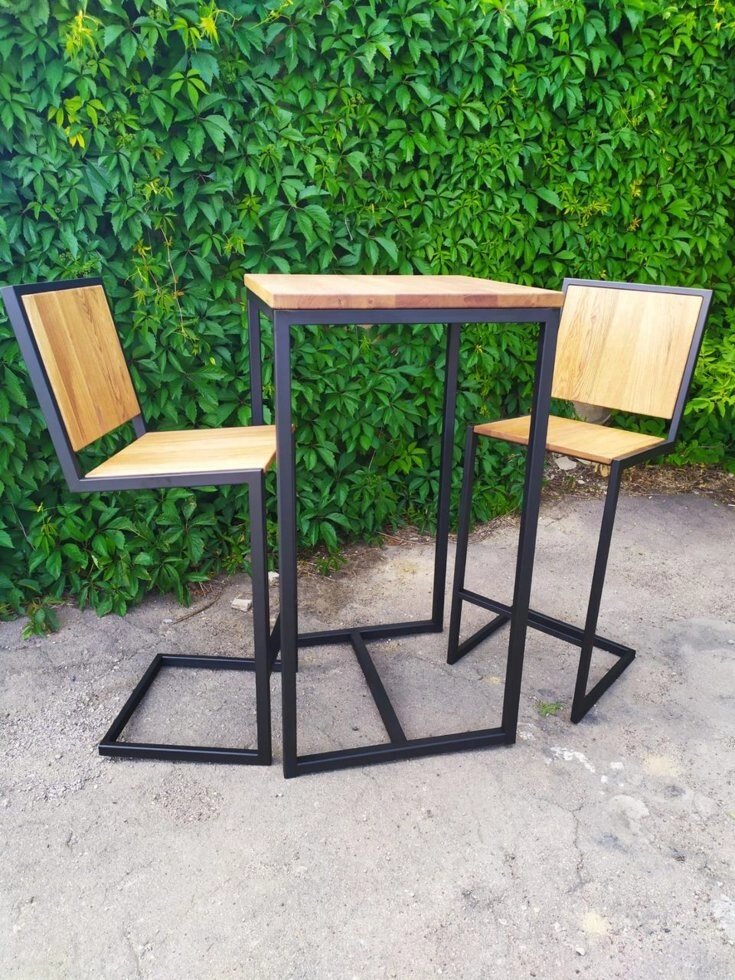 Комплект барний (стіл та стільці) GoodsMetall в стилі Лофт "Friends" від компанії GoodsMetall - фото 1