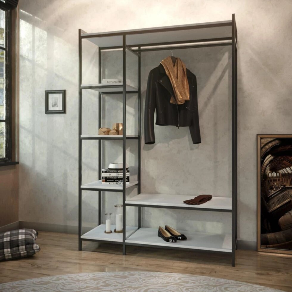 Открытый шкаф для одежды GoodsMetall в стиле Лофт 1800х1200х400мм ВШ100 ##от компании## GoodsMetall - ##фото## 1
