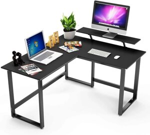 Письмовий стіл комп'ютерний кутовий GoodsMetall з металу з полицями Лофт СТП126