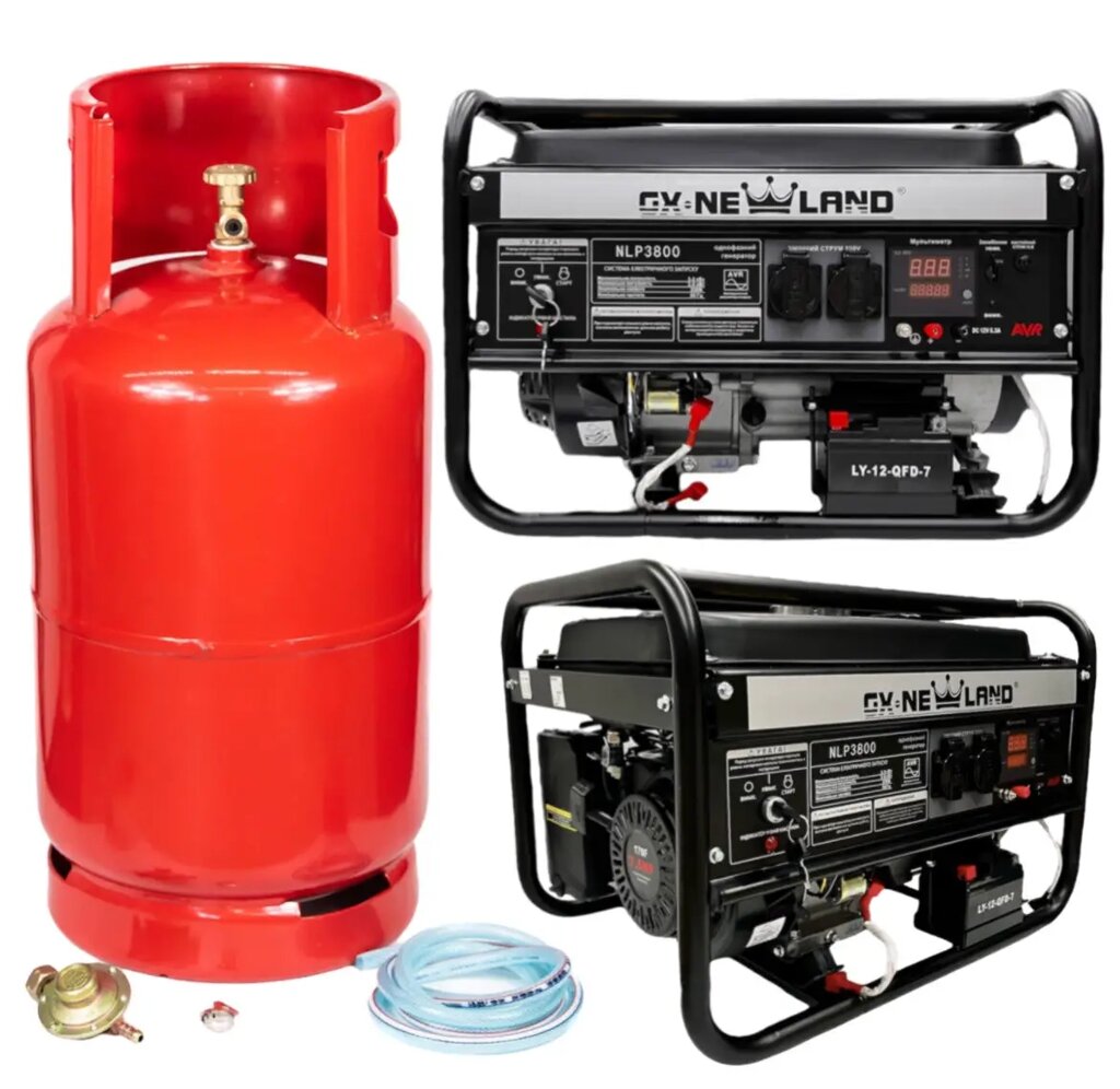 Генератор бензино-газовий GASOLINE GENERATOR NEWLAND NLP-3800 макс. 3.2кВт ном. 3.0кВт з електростартером +  газовий від компанії Інтернет магазин насосного і зварювального устаткування + комплектуючі - фото 1