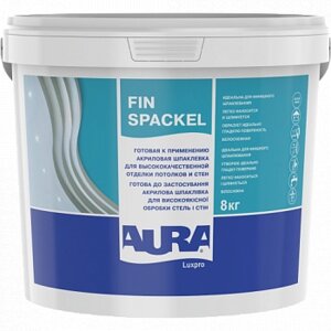 Акриловая шпатлевка для отделки потолков и стен Aura Luxpro Fin Spaсkel 25