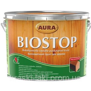 Биозащитная грунтовка для древесины Aura Biostop 9.5