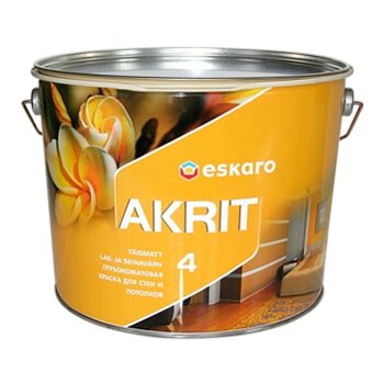 Глибокоматова фарба для стін і стель Eskaro Akrit 4 від компанії Фарби-Лаки - фото 1