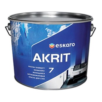Мийна шовково-матова фарба для стін Eskaro Akrit 7 від компанії Фарби-Лаки - фото 1