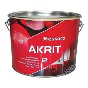 Зносостійка мийна фарба для стін Eskaro Akrit 12