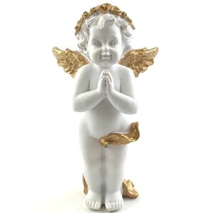 Ангел, що стоїть 21 см ангел білий золотий дизайн Статуетка Бренд Європи