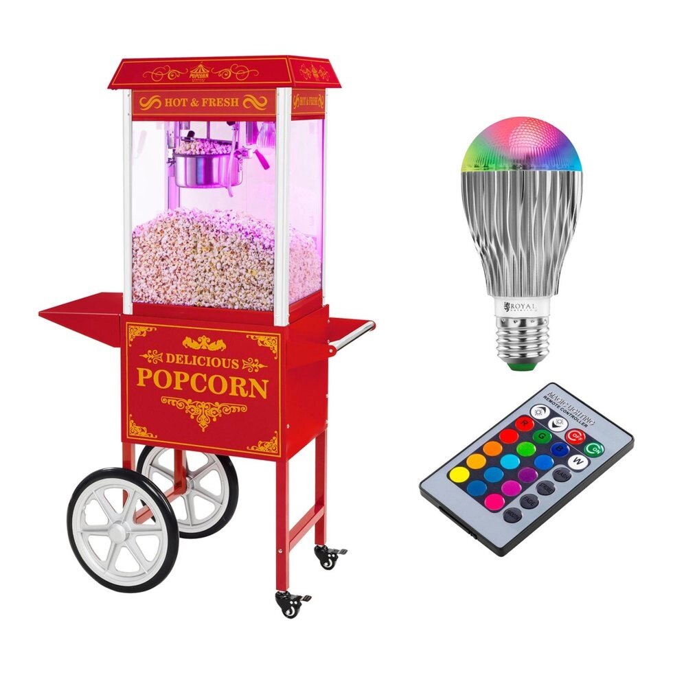 Automat для попкорну - Trolley - Red + LED LAMP RGB Royal Catering (-) від компанії Euromarka - фото 1