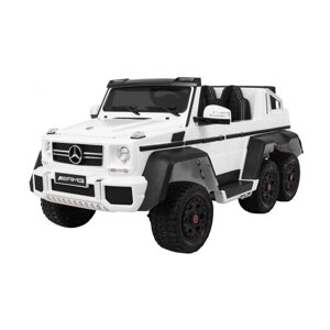 Автомобіль Mercedes G63 6x6 дитячий Білий + 2 педалі акселератора + регулювання сидіння + аудіосвітлодіод +