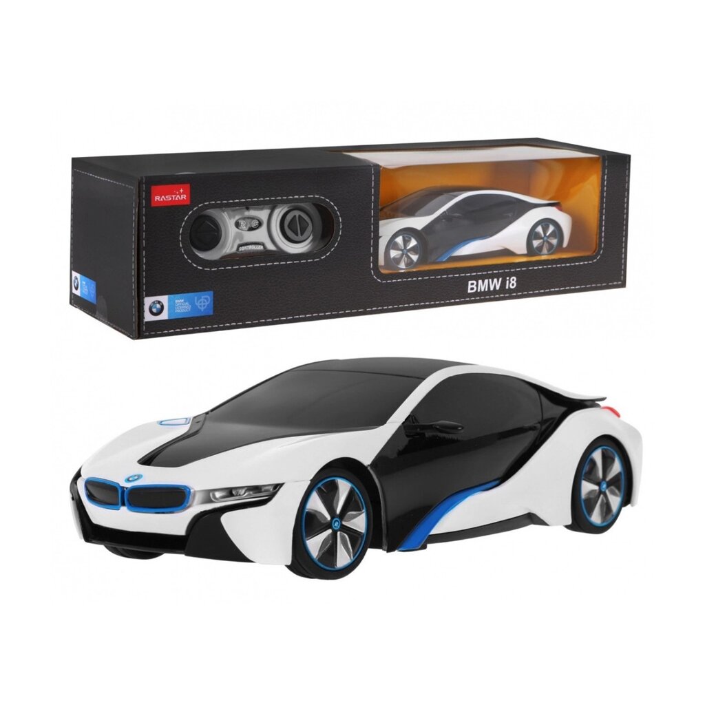 BMW i8 білий RASTAR модель 1:24 Автомобіль з дистанційним керуванням + пульт 2,4 ГГц від компанії Euromarka - фото 1