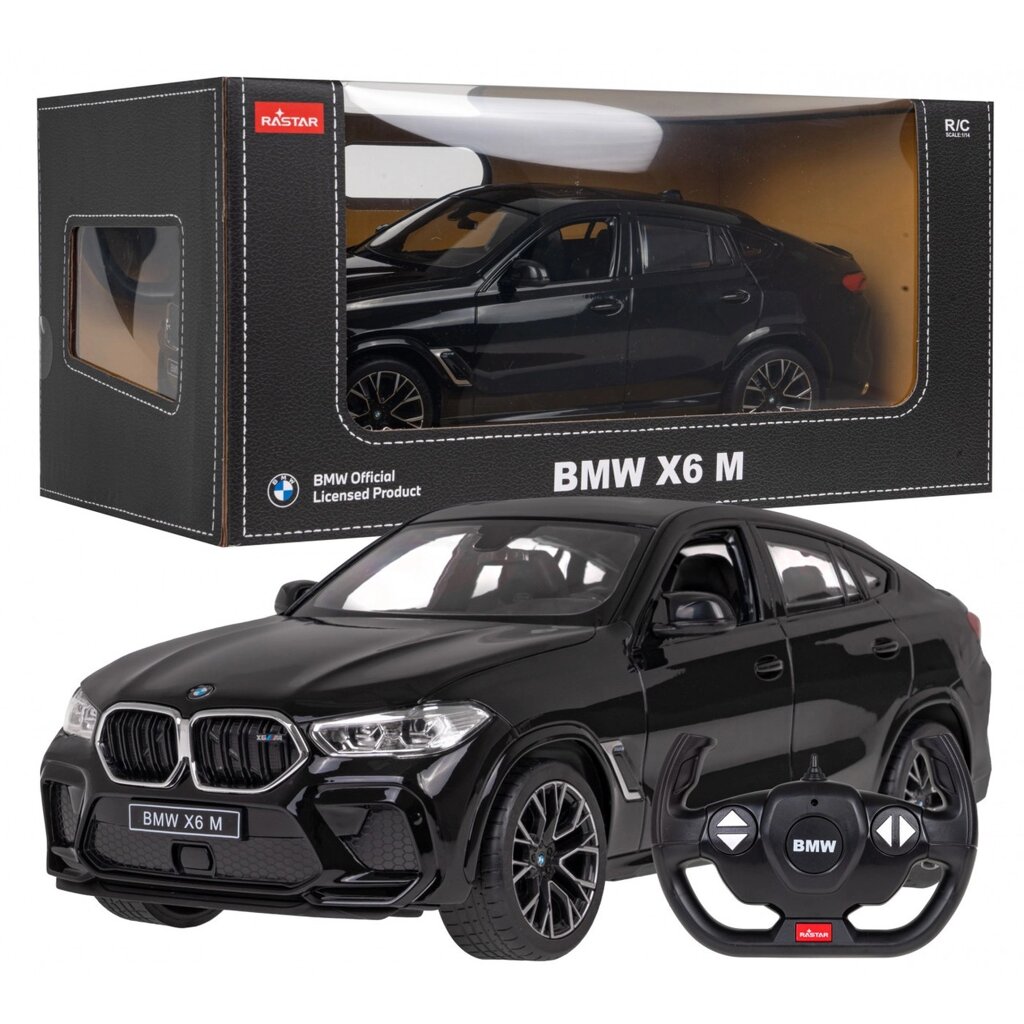 BMW X6 M чорний RASTAR модель 1:14 Автомобіль з дистанційним керуванням + пульт 2,4 ГГц від компанії Euromarka - фото 1