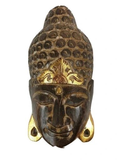 Будда маска Індонезія дерев'яна барельєф Будда Статуетка Бренд Європи від компанії Euromarka - фото 1