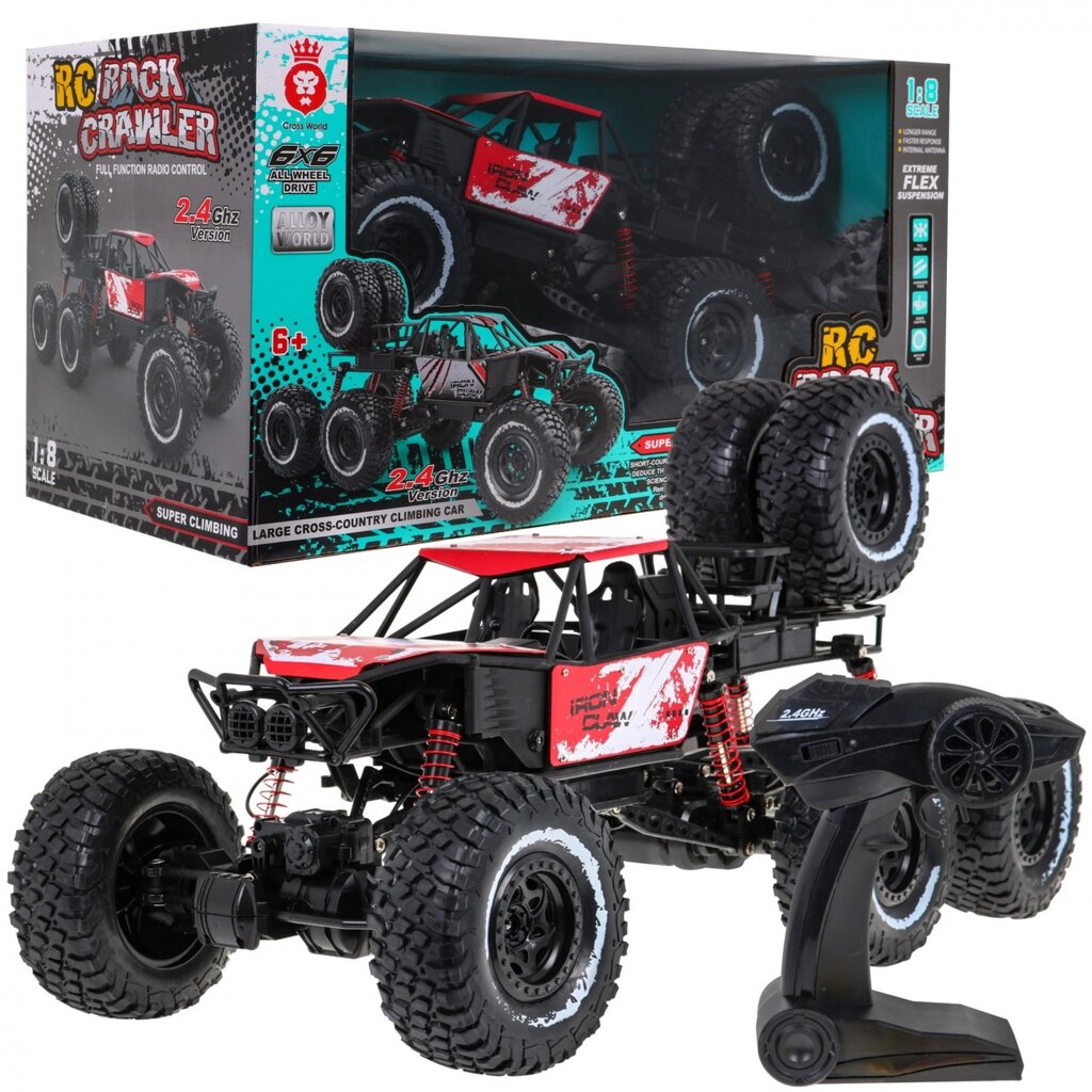 Crawler Rock 1:8 для дітей 6+ з дистанційним керуванням, пульт 2,4 ГГц + запасні колеса від компанії Euromarka - фото 1