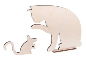 Деревянный орнамент мышь с украшением декупаж Cat Статуэтка Бренд Европы