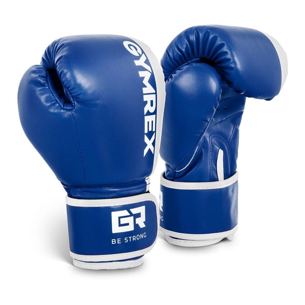 Дитячі боксерські рукавички - білі / сині - 6 унцій Gymrex (-)} від компанії Euromarka - фото 1