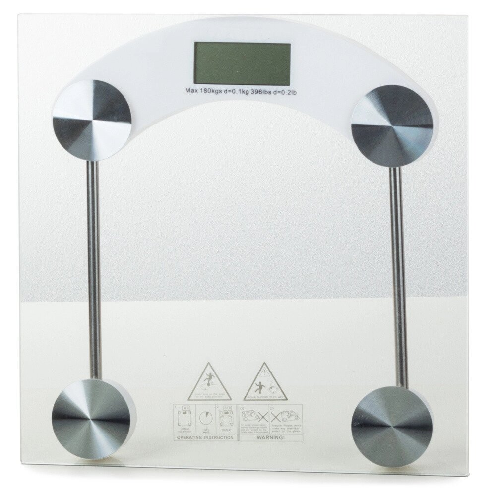 Електронні ваги для ванної кімнати 180 кг скляний РК-дисплей 17034 від компанії Euromarka - фото 1