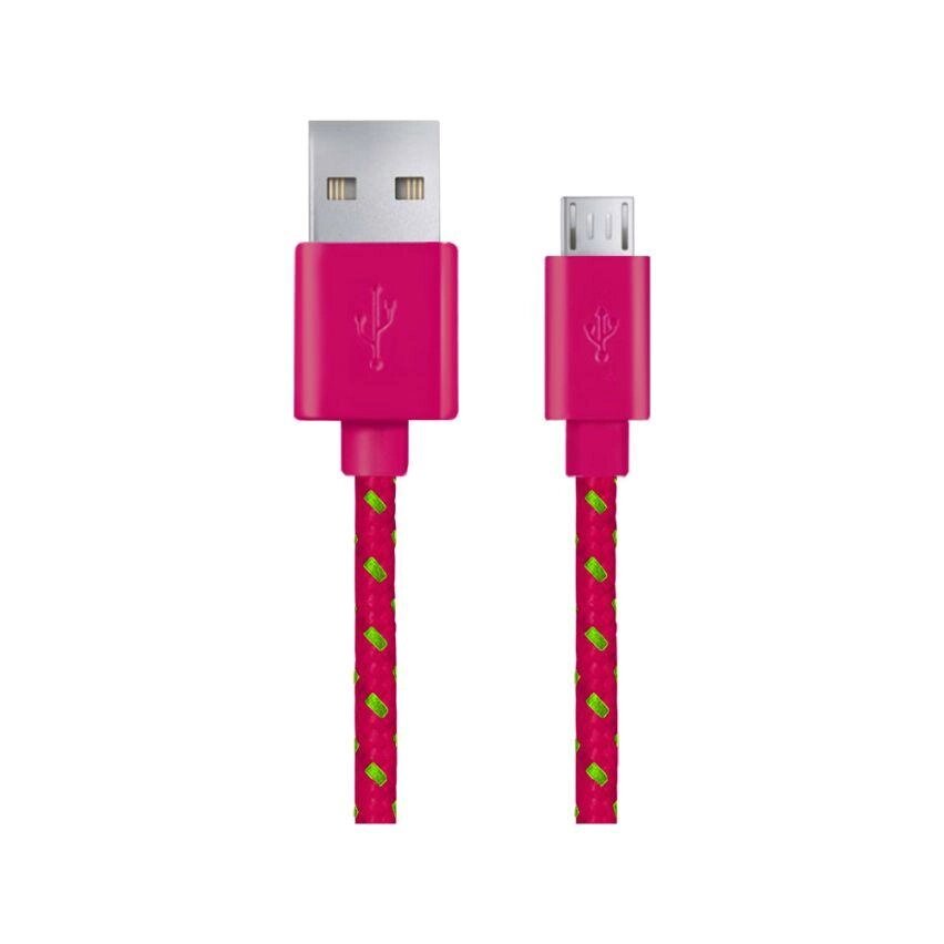 Esperanza кабель micro usb 2.0 a-b m/m 1.0 m плоске обплетення червоний EB175PG від компанії Euromarka - фото 1