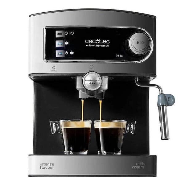 Еспресо-машина Cecotec Power Espresso 20 1,5 л, 850 Вт, чорна неіржавка сталь від компанії Euromarka - фото 1