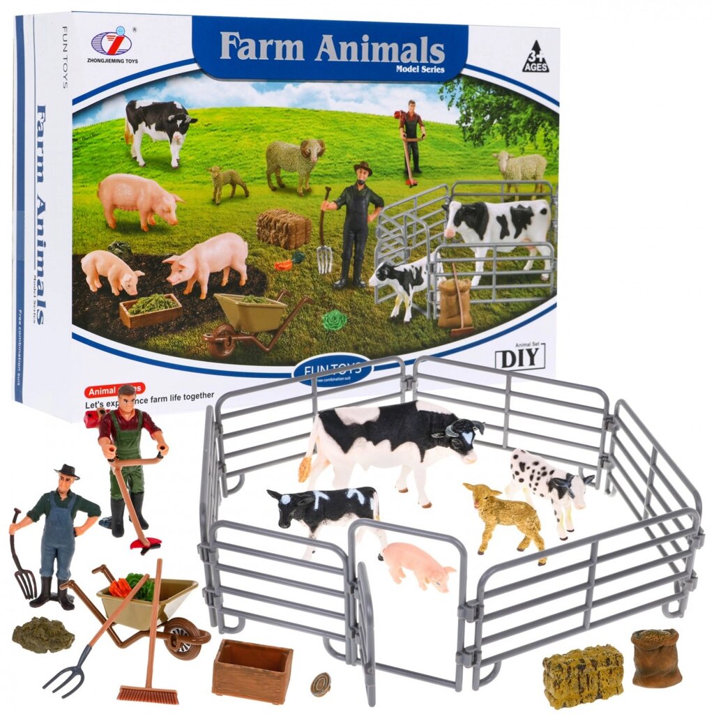 Фермерський набір із фігурками та аксесуарами для дітей 3+ Фермери + тварини + інвентар від компанії Euromarka - фото 1