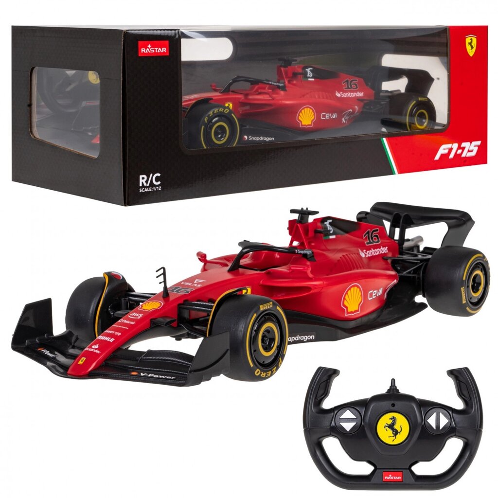 Ferrari F1 75 червона модель RASTAR 1:12 Перегоновий автомобіль із дистанційним керуванням + пульт від компанії Euromarka - фото 1