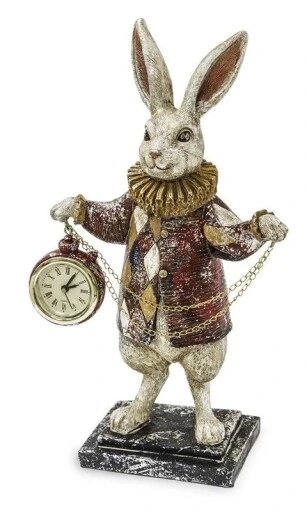 Фігура кролика з великодніми годинами 30x18см Статуетка Бренд Європи від компанії Euromarka - фото 1