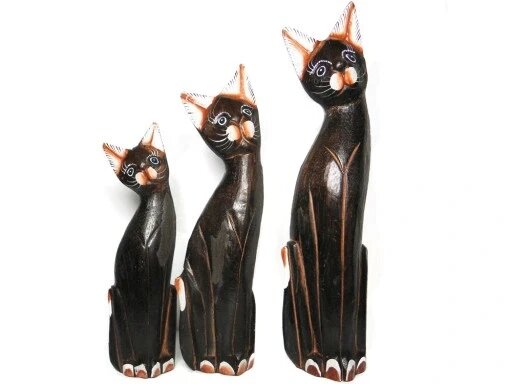 Figurine Cats Дерев'яна скульптура Cat 35/30 / 25см kpl Статуетка Бренд Європи від компанії Euromarka - фото 1