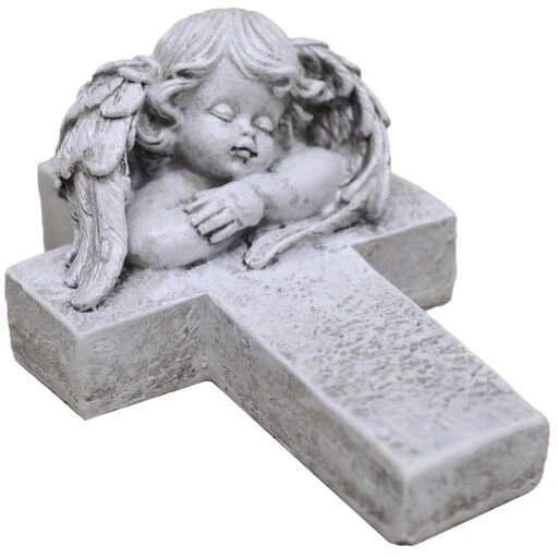 Figurine декоративний ангел для могильної надгробківської плити хрест Статуетка Бренд Європи від компанії Euromarka - фото 1