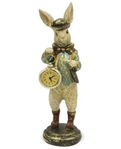 Figurine кролик с часами украшения лофт Алика Статуэтка Бренд Европы