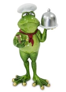 Figurine жаба шеф-кухар Cap з ложкою вази 19x10 см Статуетка Бренд Європи