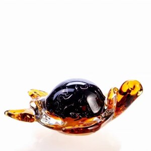 Фігурка черепаха Браун-Чорний Скляний Мурано Статуетка Бренд Європи