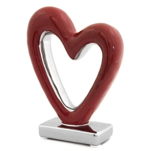 Фігурка серце червоне срібло 14см блиск 15 Статуетка Бренд Європи від компанії Euromarka - фото 1