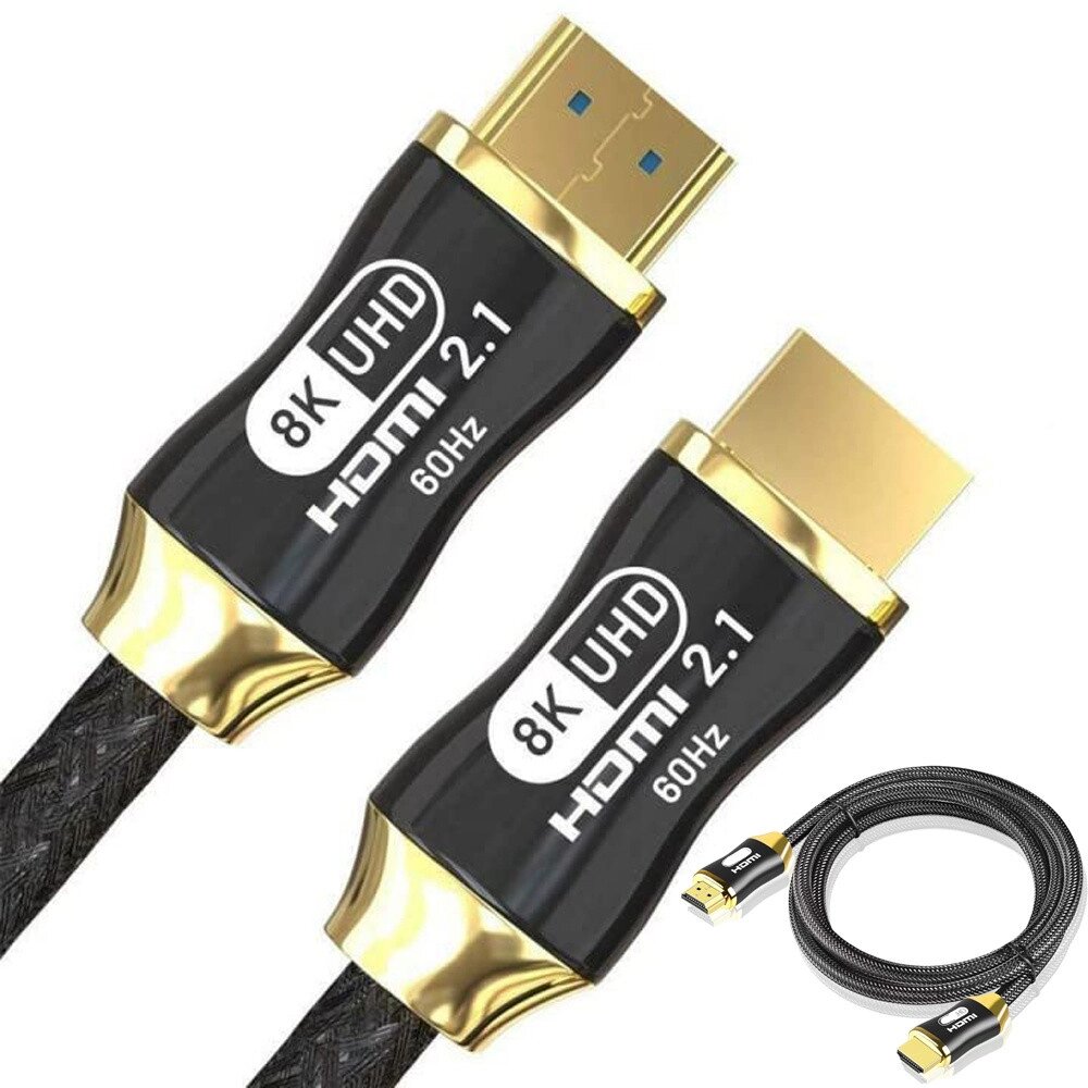 Кабель HDMI 2.1 для відео надвисокошвидкісний 8K 60 Гц 4K 120 Гц HQ Gold 1,5 м від компанії Euromarka - фото 1