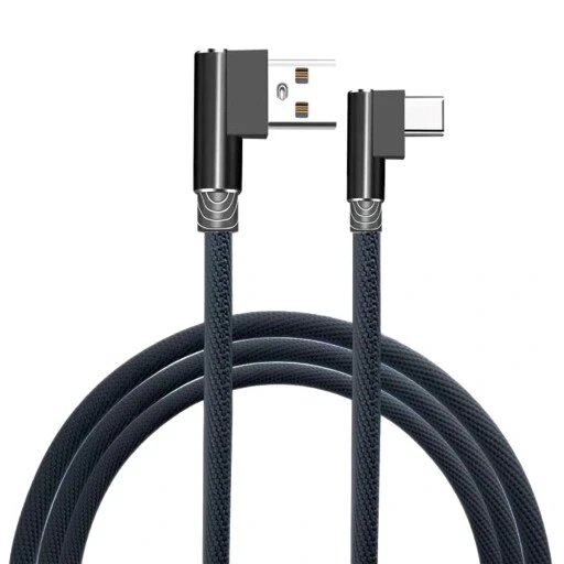 Кабель USB — usb-c qc 2a кутове обплетення 90 1 м Aptel KK21P від компанії Euromarka - фото 1