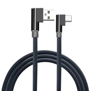 Кабель USB — usb-c qc 2a кутове обплетення 90 1 м Aptel KK21P