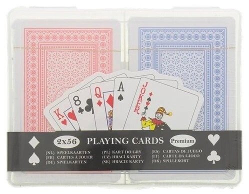 Карти для покера Розкішні ігрові карти 2 x 56 у коробці преміумкласу від компанії Euromarka - фото 1
