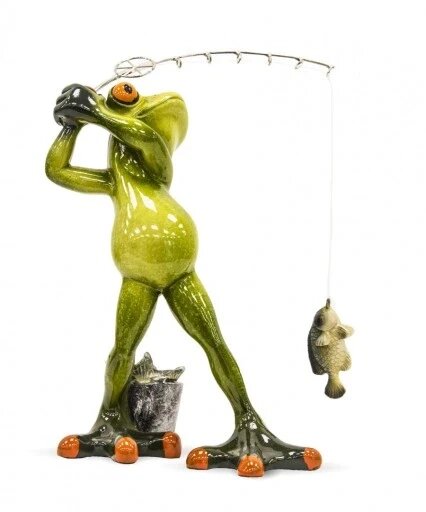 Керамічне прикраса - жаба żabka angler модель II Статуетка Бренд Європи від компанії Euromarka - фото 1
