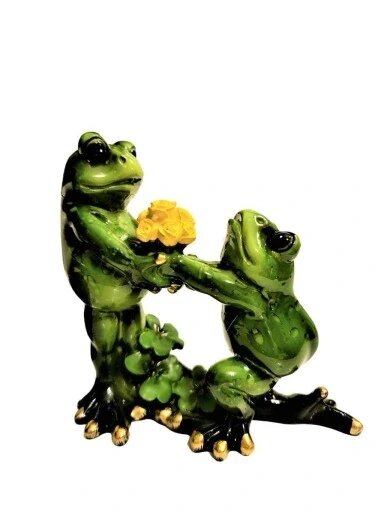 Керамічне прикраса - жаба żabka з квітами модель II Статуетка Бренд Європи від компанії Euromarka - фото 1
