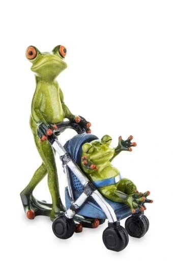 Керамічні прикраси - żabka жаба - з візком II Статуетка Бренд Європи від компанії Euromarka - фото 1