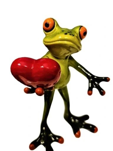 Керамічні прикраси - жаба żabka з серцем Статуетка Бренд Європи від компанії Euromarka - фото 1